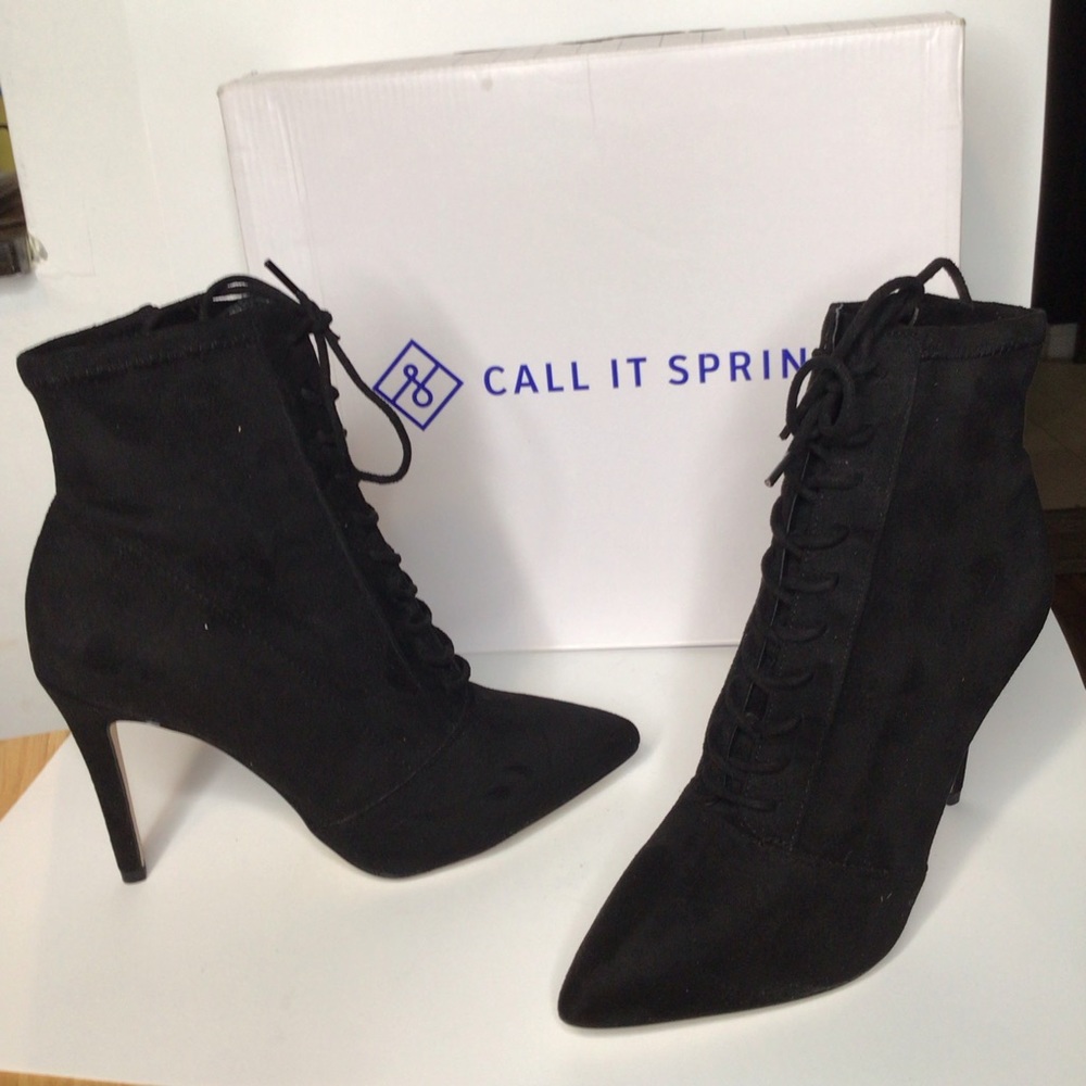 Call It Spring Women's Devilqueen Suede High Heels Ankle Boots - Picture 7 of 9